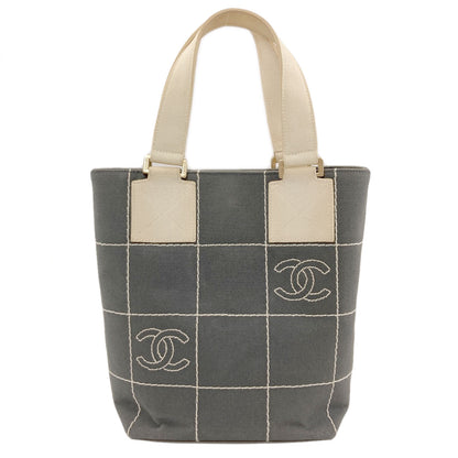 CHANEL Chocolate Bar GoldHardware Handbag Canvas Ladies [Used]