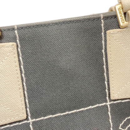 CHANEL Chocolate Bar GoldHardware Handbag Canvas Ladies [Used]