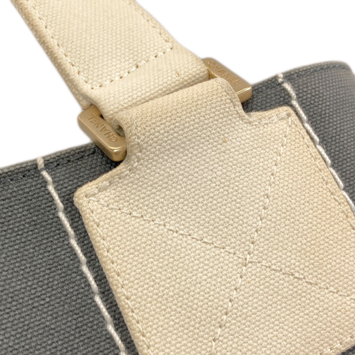 CHANEL Chocolate Bar GoldHardware Handbag Canvas Ladies [Used]