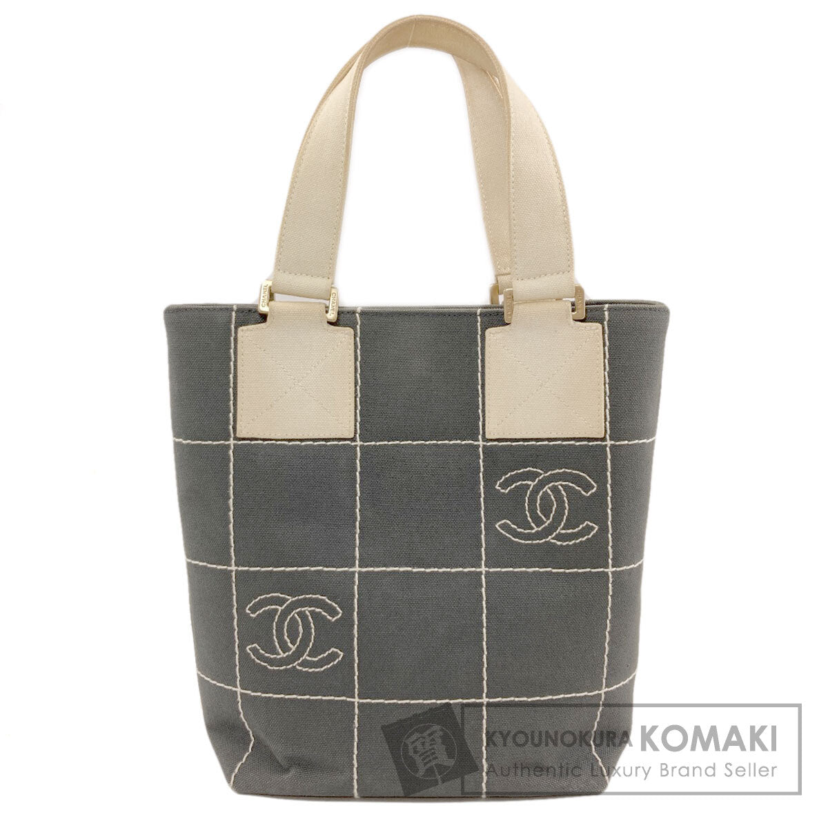 CHANEL Chocolate Bar GoldHardware Handbag Canvas Ladies [Used]