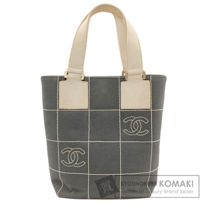 CHANEL Chocolate Bar GoldHardware Handbag Canvas Ladies [Used]