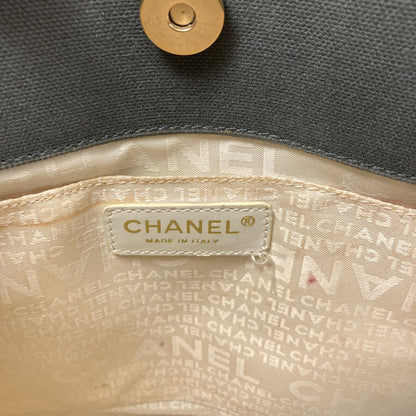 CHANEL Chocolate Bar GoldHardware Handbag Canvas Ladies [Used]