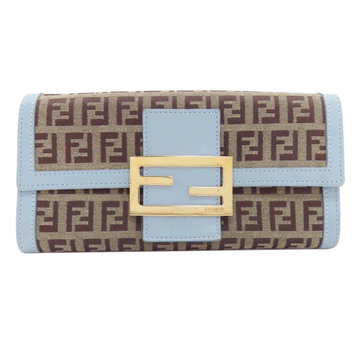 FENDI Zucchinopattern Long wallet (with coin pocket) Canvas Ladies [Used]