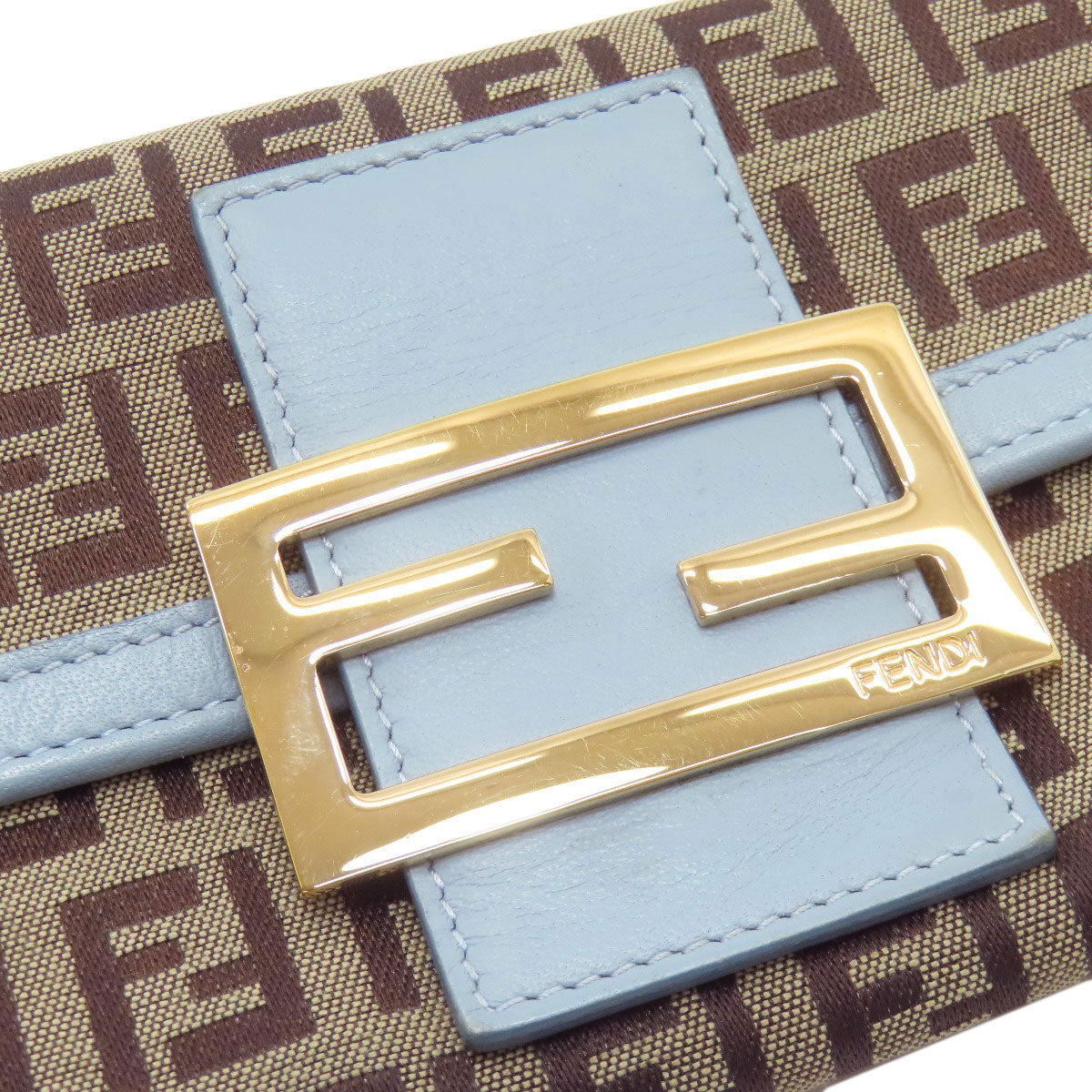 FENDI Zucchinopattern Long wallet (with coin pocket) Canvas Ladies [Used]