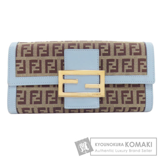 FENDI Zucchinopattern Long wallet (with coin pocket) Canvas Ladies [Used]