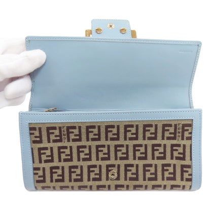 FENDI Zucchinopattern Long wallet (with coin pocket) Canvas Ladies [Used]