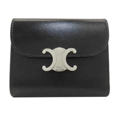 CELINE Triomphe Flap Tri-fold wallet (with Coin Pocket) Leather Ladies [Used]