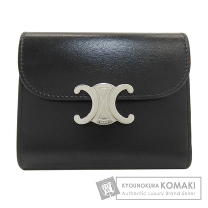 CELINE Triomphe Flap Tri-fold wallet (with Coin Pocket) Leather Ladies [Used]