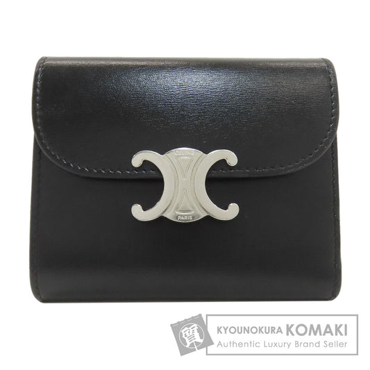 CELINE Triomphe Flap Tri-fold wallet (with Coin Pocket) Leather Ladies [Used]