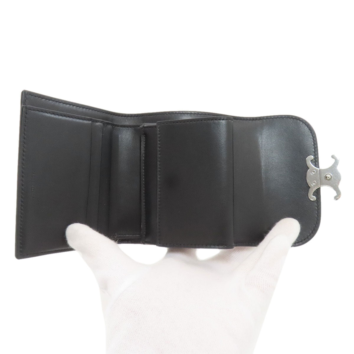 CELINE Triomphe Flap Tri-fold wallet (with Coin Pocket) Leather Ladies [Used]
