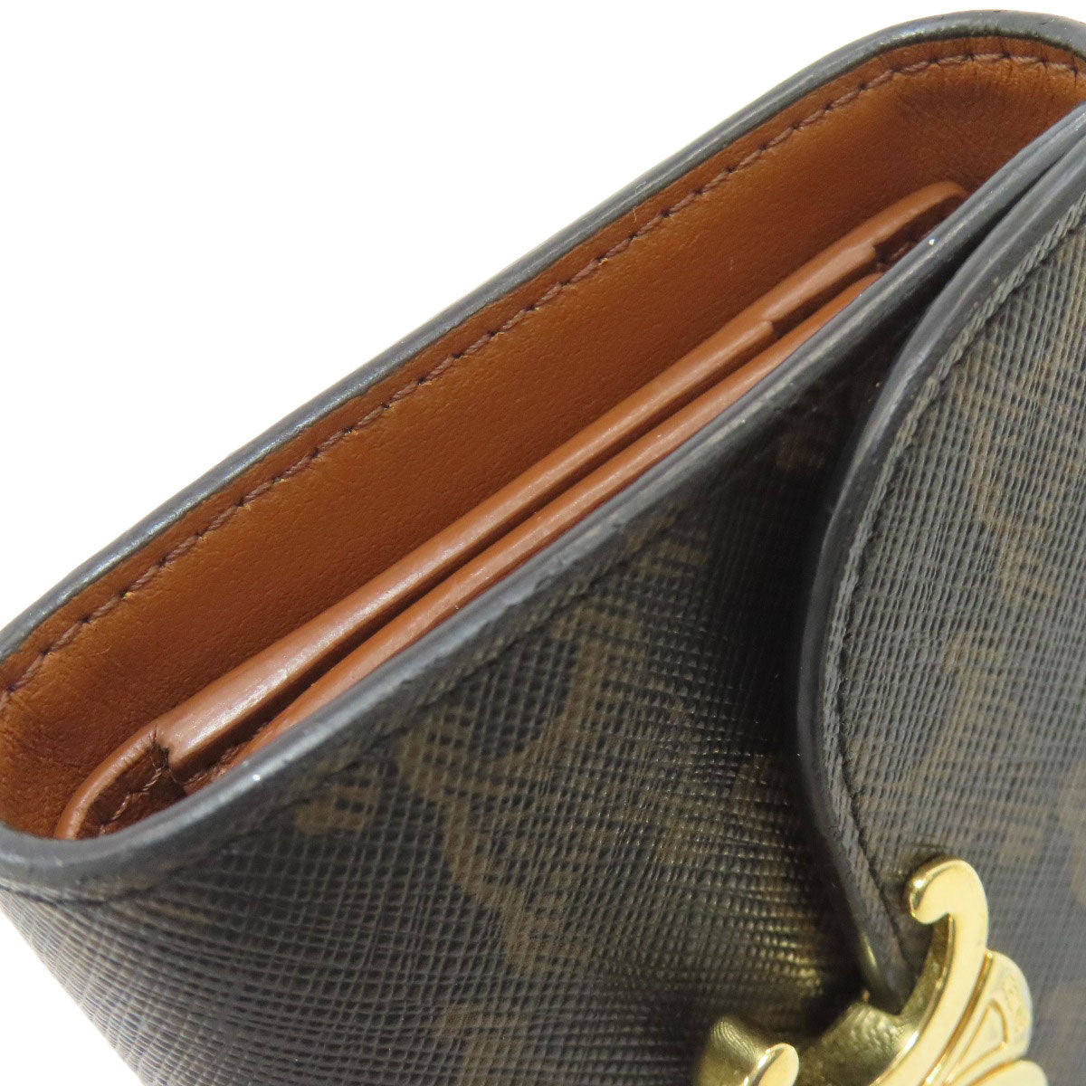 CELINE Triomphe Flap Tri-fold wallet (with Coin Pocket) PVC Ladies [Used]