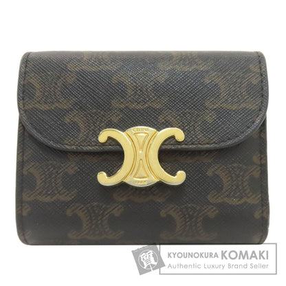 CELINE Triomphe Flap Tri-fold wallet (with Coin Pocket) PVC Ladies [Used]