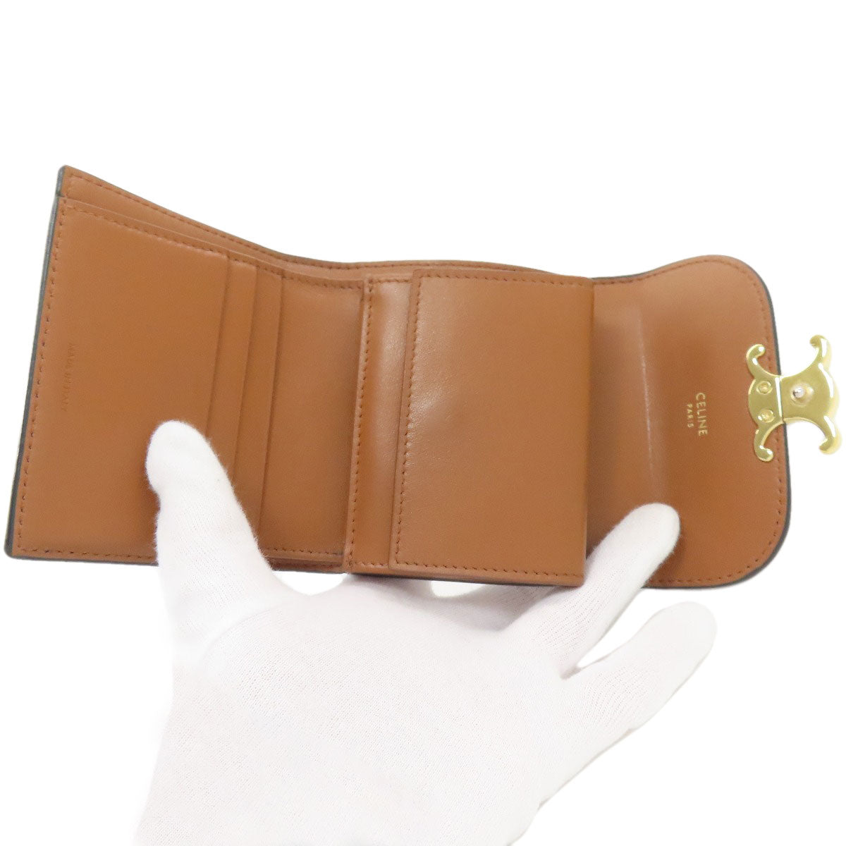 CELINE Triomphe Flap Tri-fold wallet (with Coin Pocket) PVC Ladies [Used]
