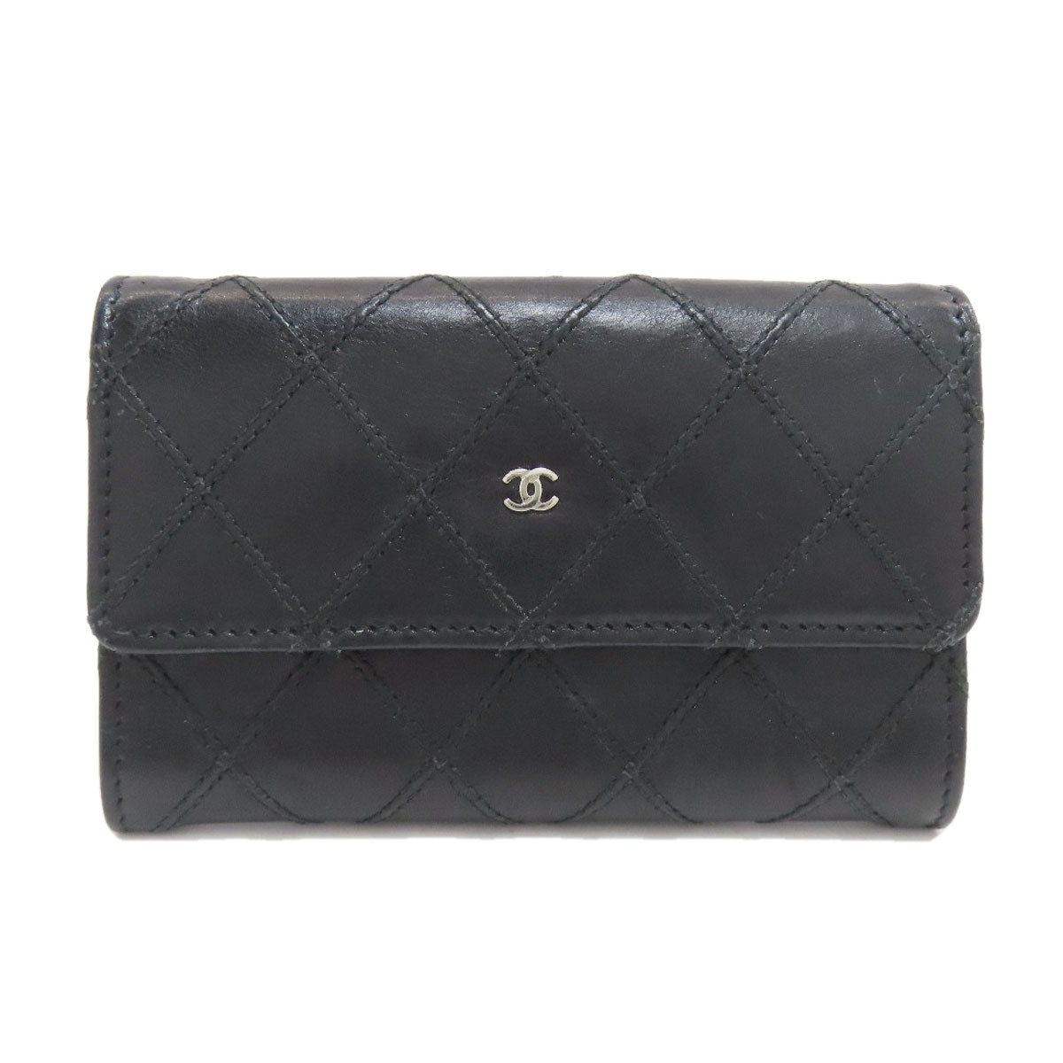 CHANEL Matelasse COCO Mark Card Case Leather Ladies [Used]
