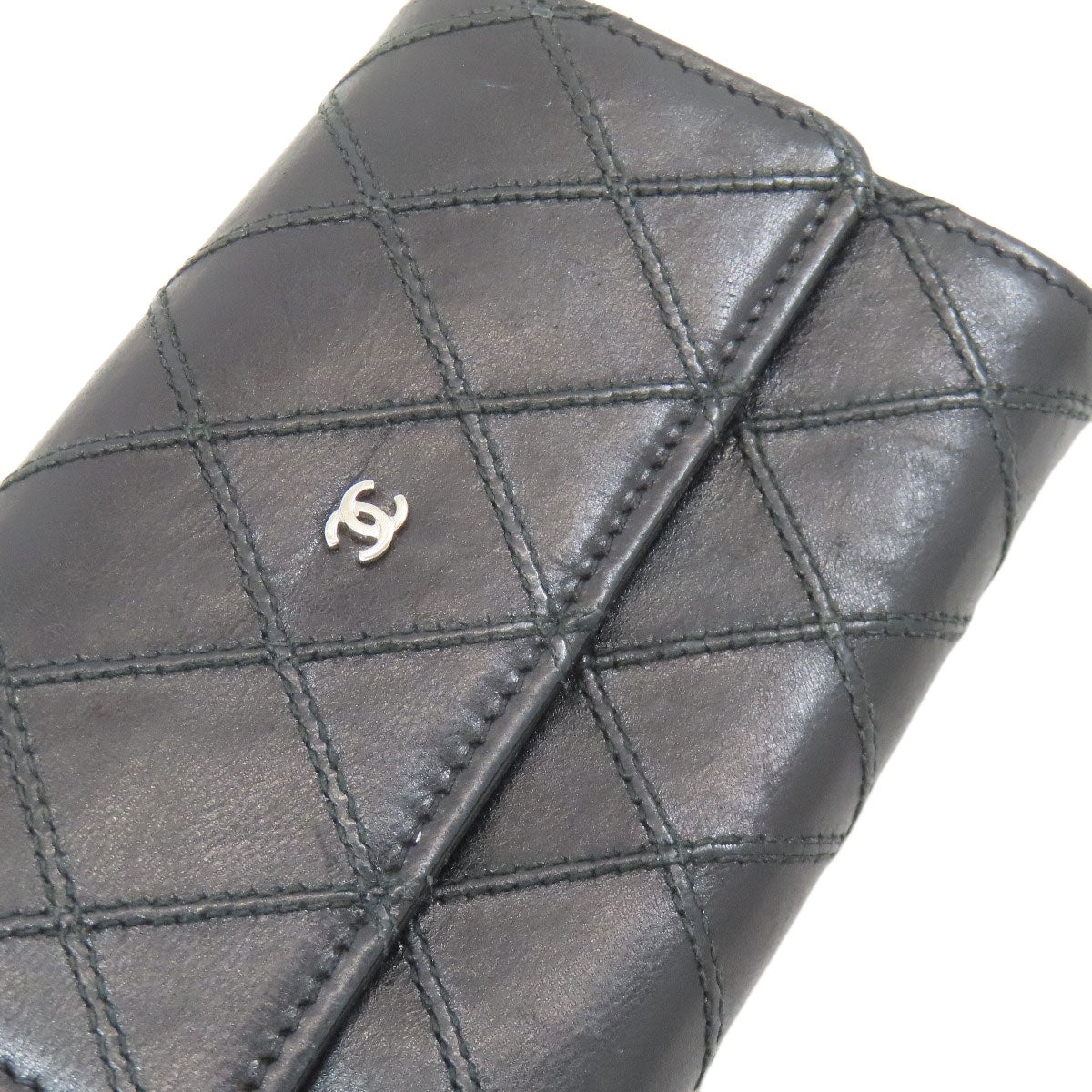 CHANEL Matelasse COCO Mark Card Case Leather Ladies [Used]