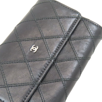 CHANEL Matelasse COCO Mark Card Case Leather Ladies [Used]