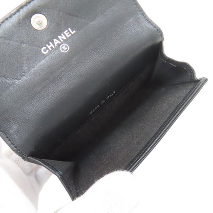 CHANEL Matelasse COCO Mark Card Case Leather Ladies [Used]