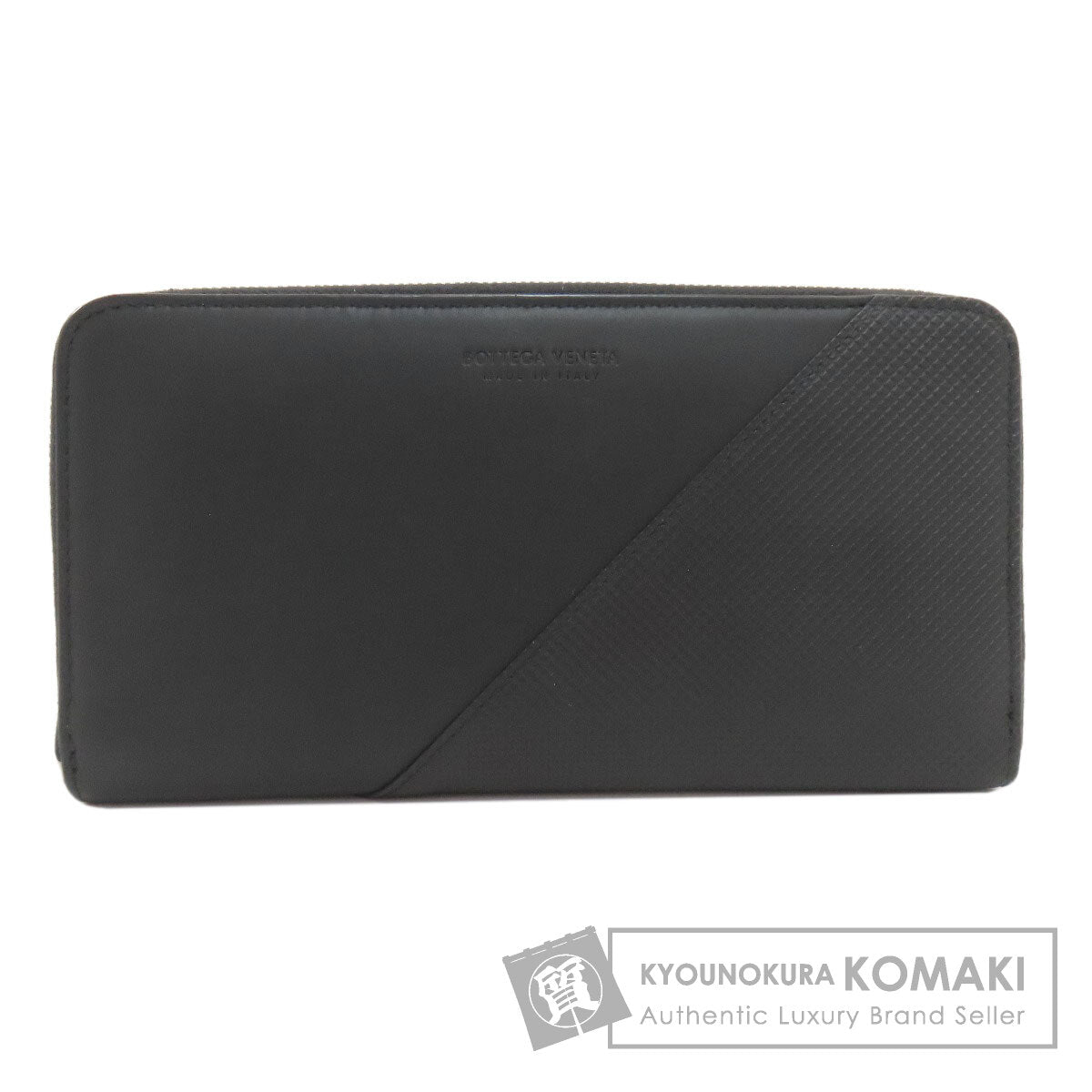 BOTTEGA VENETA Embossed finish, simple design Long wallet (with coin pocket) Leather Ladies [Used]