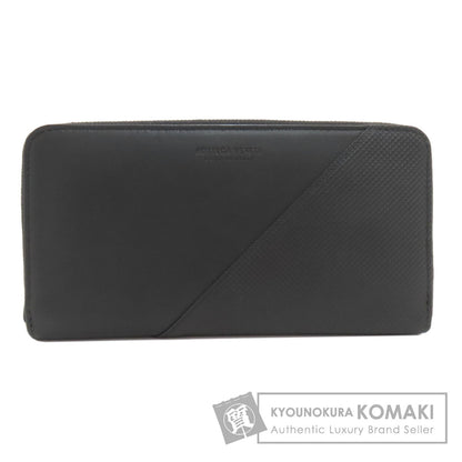 BOTTEGA VENETA Embossed finish, simple design Long wallet (with coin pocket) Leather Ladies [Used]