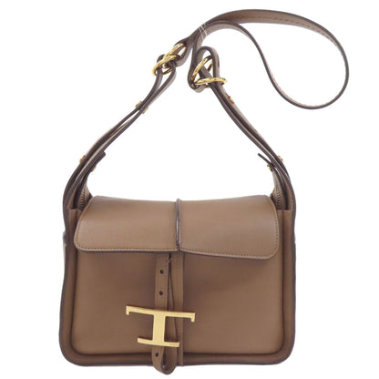 TODS T-Timeless Flap Shoulder Bag Calf Ladies [Used]