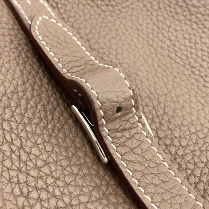 HERMES Alzan 25 Etoupe SilverHardware Handbag Taurillon Clemence Ladies [Used]