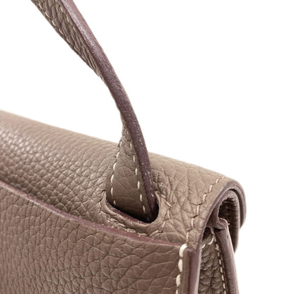 HERMES Alzan 25 Etoupe SilverHardware Handbag Taurillon Clemence Ladies [Used]