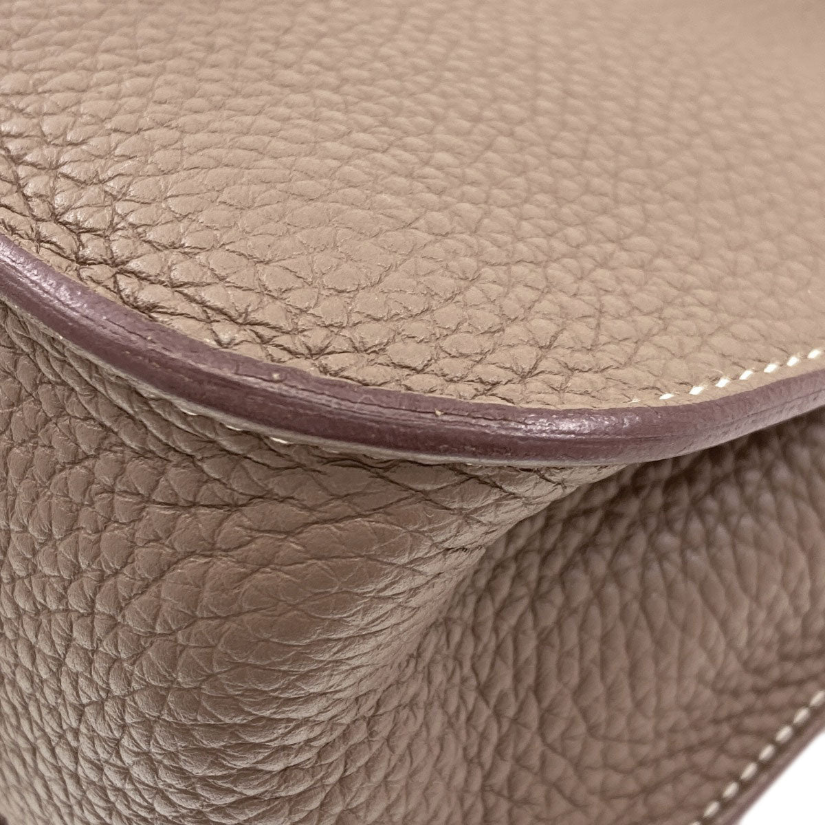 HERMES Alzan 25 Etoupe SilverHardware Handbag Taurillon Clemence Ladies [Used]