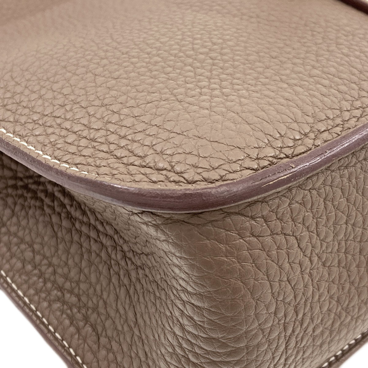 HERMES Alzan 25 Etoupe SilverHardware Handbag Taurillon Clemence Ladies [Used]