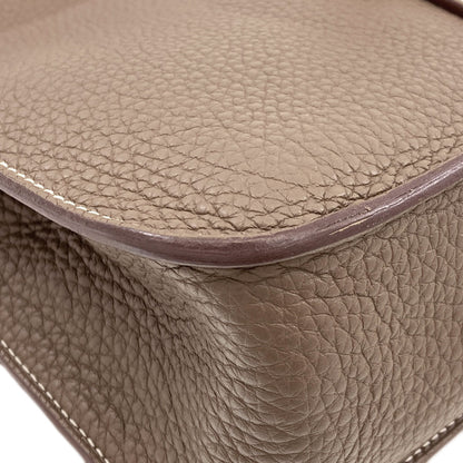 HERMES Alzan 25 Etoupe SilverHardware Handbag Taurillon Clemence Ladies [Used]