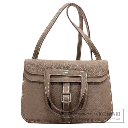 HERMES Alzan 25 Etoupe SilverHardware Handbag Taurillon Clemence Ladies [Used]
