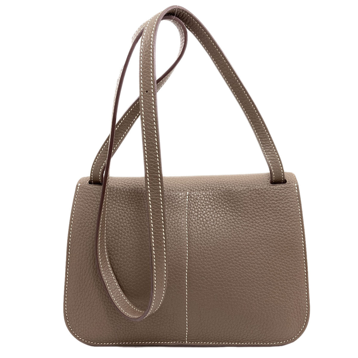 HERMES Alzan 25 Etoupe SilverHardware Handbag Taurillon Clemence Ladies [Used]