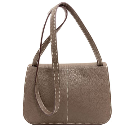 HERMES Alzan 25 Etoupe SilverHardware Handbag Taurillon Clemence Ladies [Used]