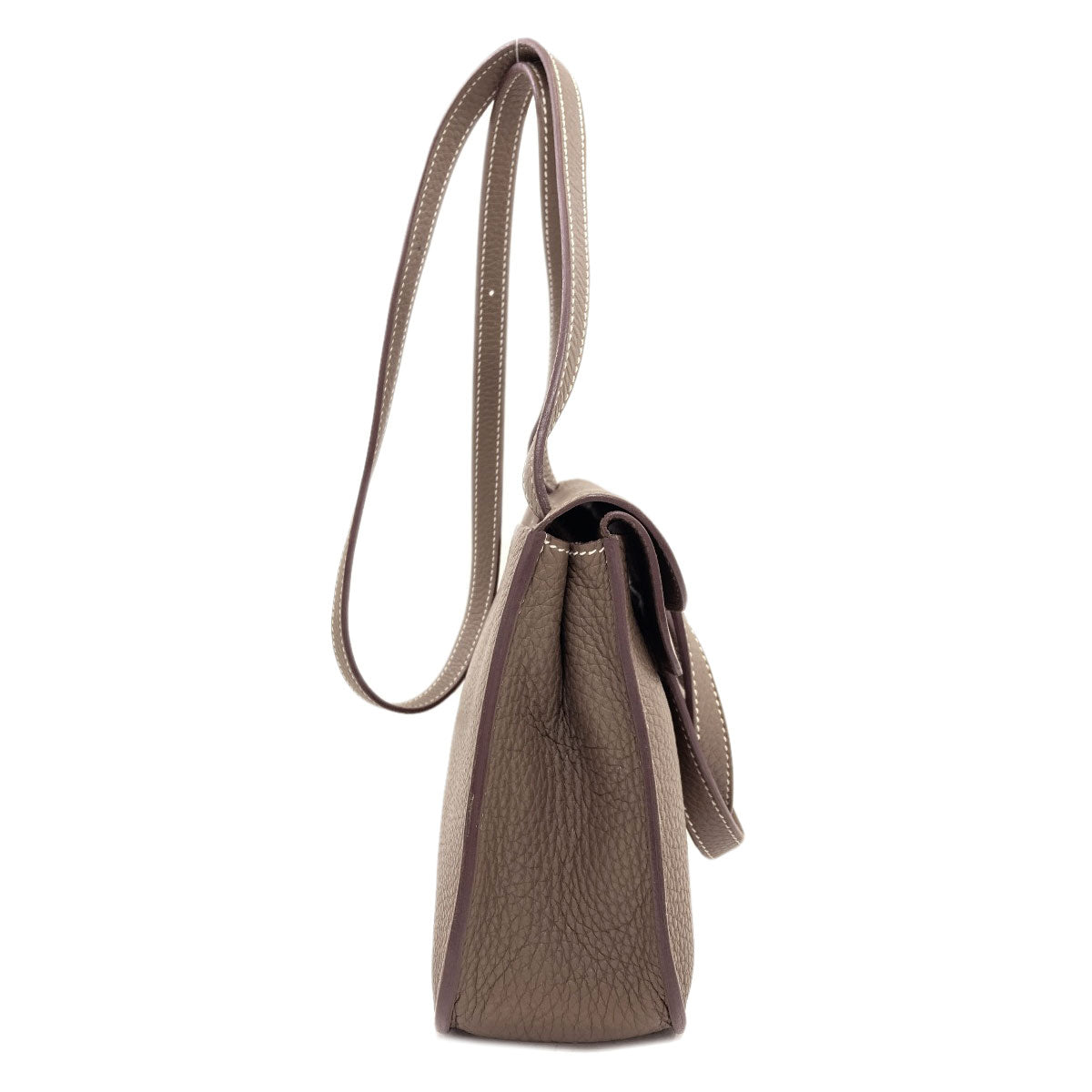 HERMES Alzan 25 Etoupe SilverHardware Handbag Taurillon Clemence Ladies [Used]