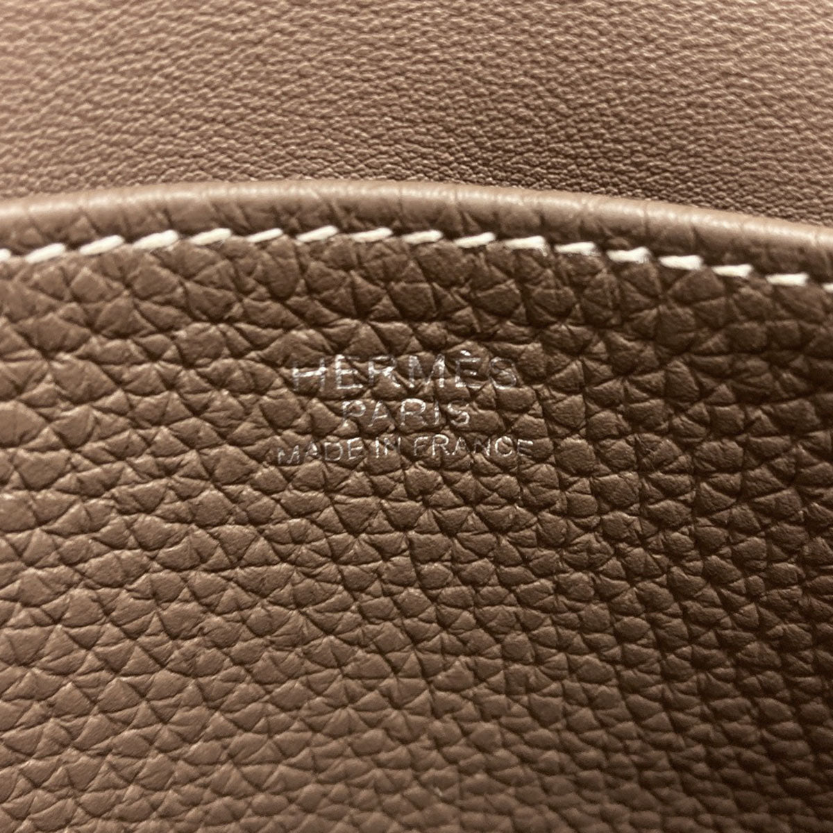 HERMES Alzan 25 Etoupe SilverHardware Handbag Taurillon Clemence Ladies [Used]