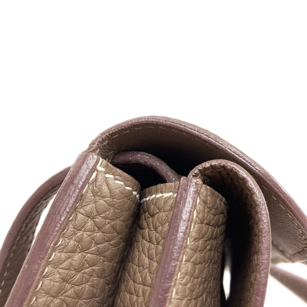 HERMES Alzan 25 Etoupe SilverHardware Handbag Taurillon Clemence Ladies [Used]