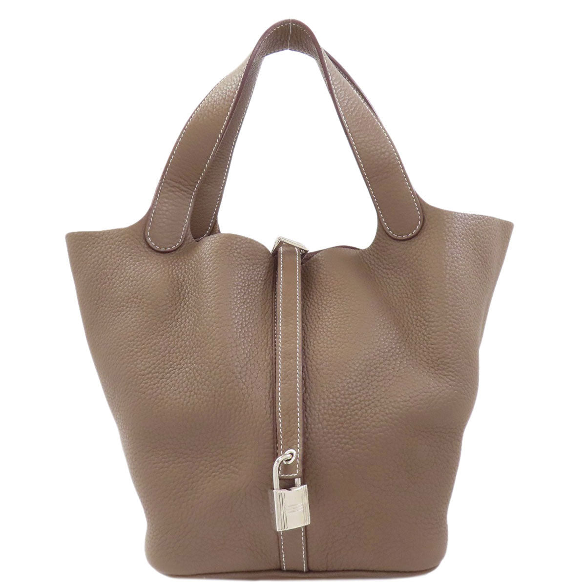 HERMES Picotin Lock MM Etoupe SilverHardware Handbag Taurillon Clemence Ladies [Used]