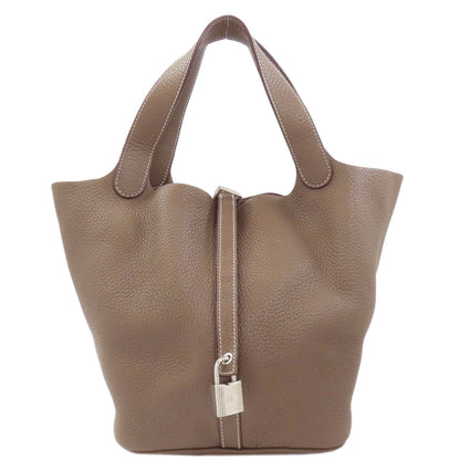 HERMES Picotin Lock MM Etoupe SilverHardware Handbag Taurillon Clemence Ladies [Used]