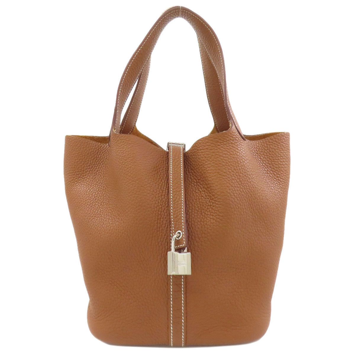 HERMES Picotin Lock MM Gold SilverHardware Handbag Taurillon Clemence Ladies [Used]