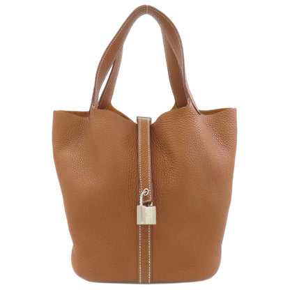 HERMES Picotin Lock MM Gold SilverHardware Handbag Taurillon Clemence Ladies [Used]