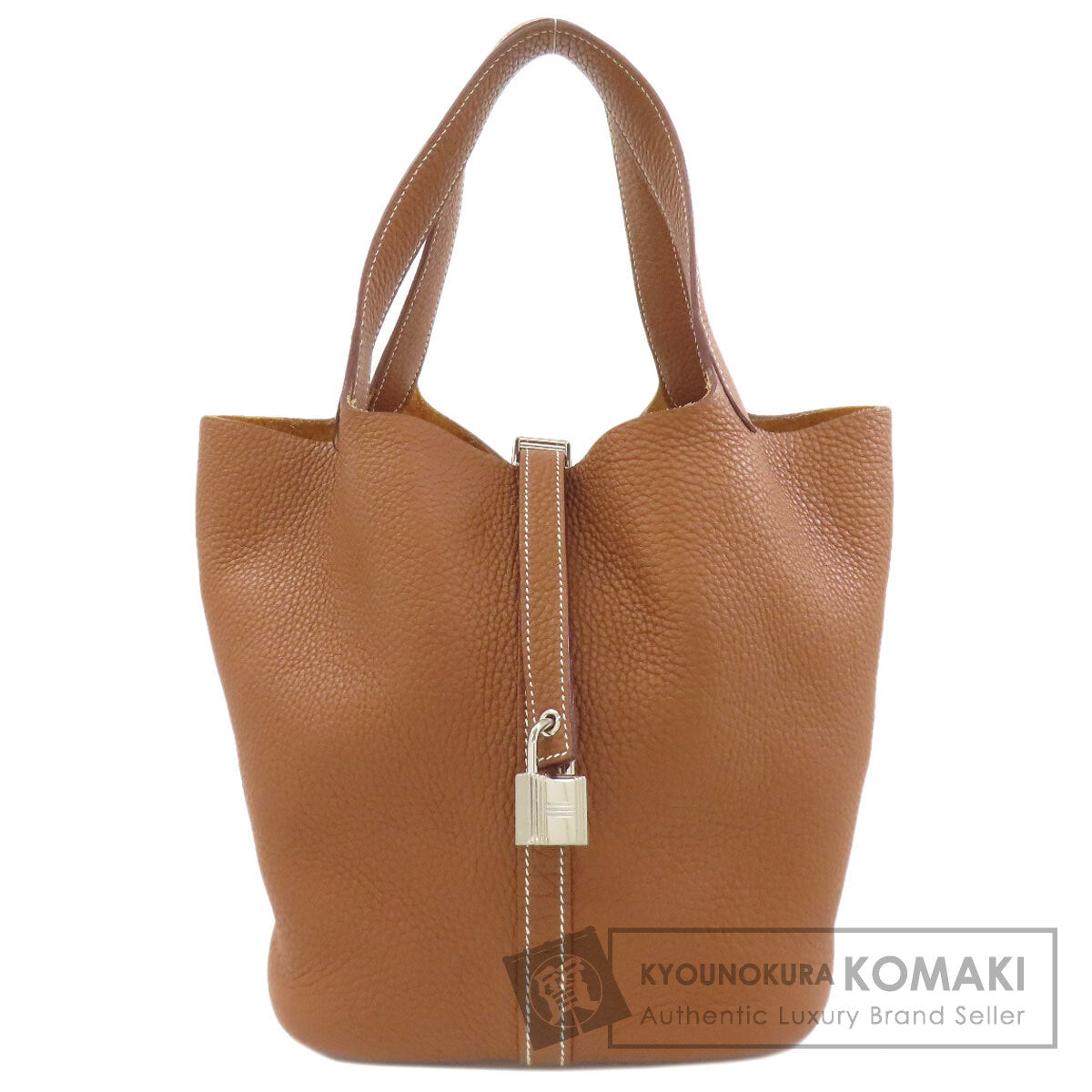 HERMES Picotin Lock MM Gold SilverHardware Handbag Taurillon Clemence Ladies [Used]