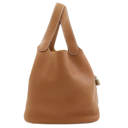 HERMES Picotin Lock MM Gold SilverHardware Handbag Taurillon Clemence Ladies [Used]