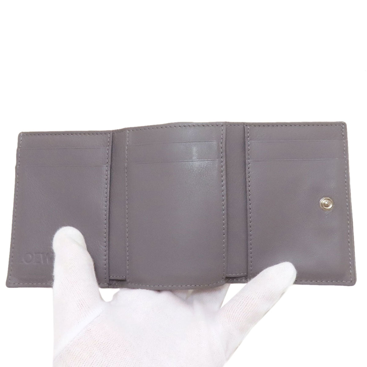 LOEWE Anagram Trifold Tri-fold wallet (with Coin Pocket) Leather Ladies [Used]