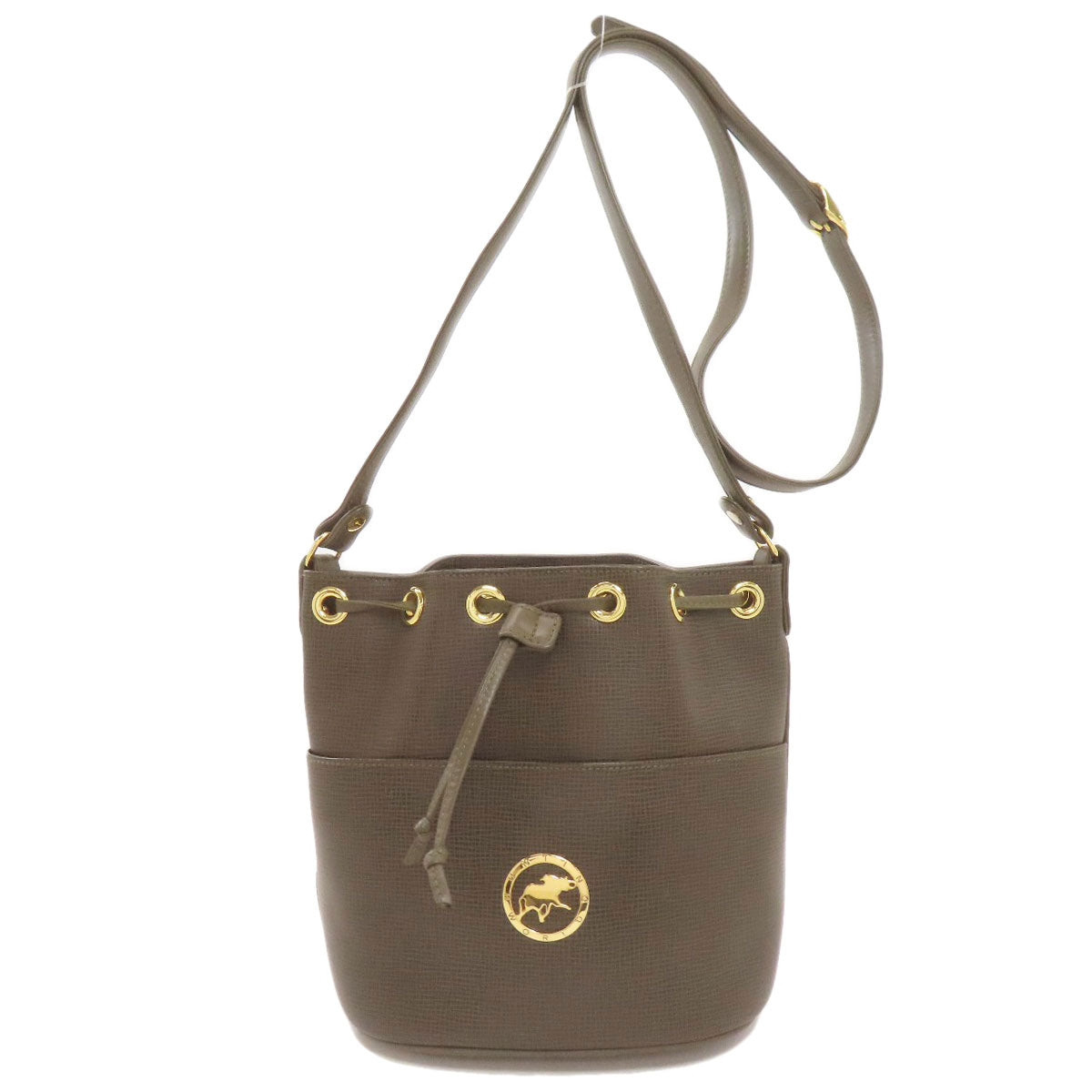 HUNTING WORLD logo Shoulder Bag Leather Ladies [Used]