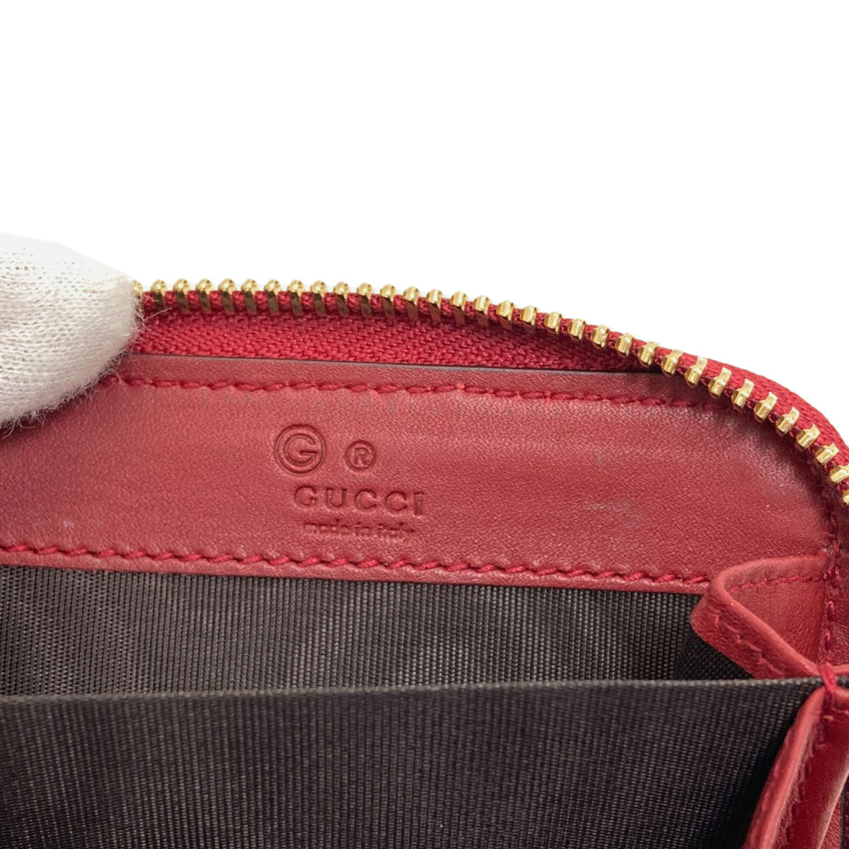GUCCI 449896 Outlet GG Signature Micro Shima coin purse Leather Ladies [Used]
