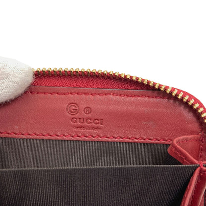 GUCCI 449896 Outlet GG Signature Micro Shima coin purse Leather Ladies [Used]