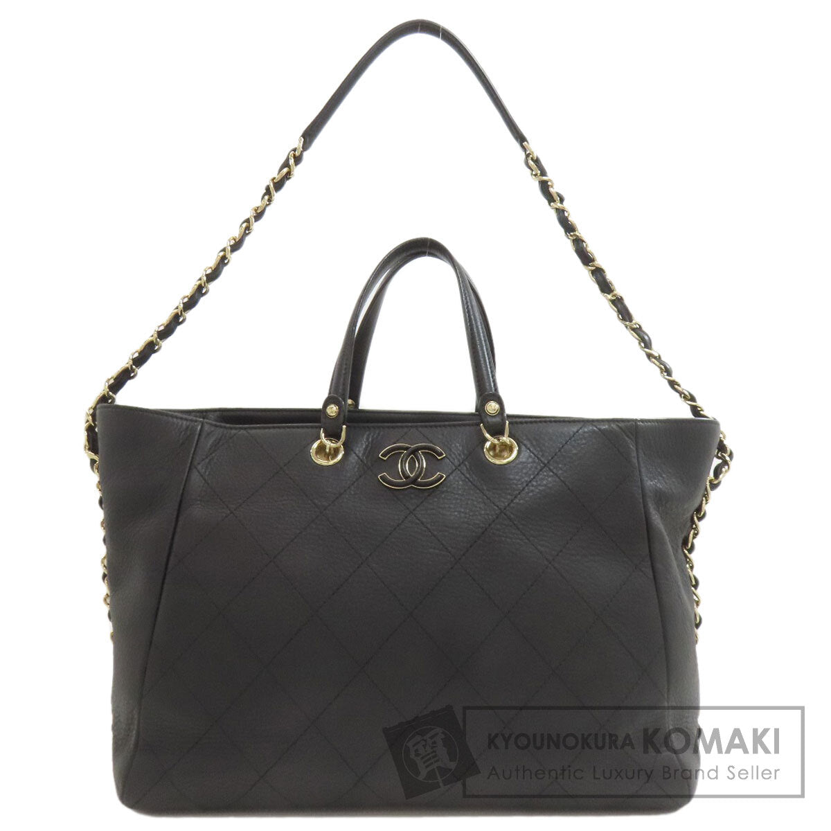 CHANEL Matelasse GoldHardware 2WAY Tote Bag Calf Ladies [Used]