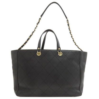 CHANEL Matelasse GoldHardware 2WAY Tote Bag Calf Ladies [Used]