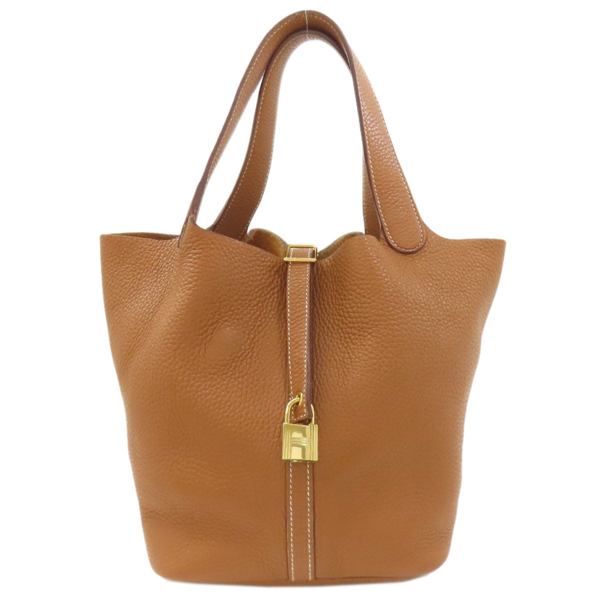 HERMES Picotin Lock MM Gold GoldHardware Handbag Taurillon Clemence Ladies [Used]