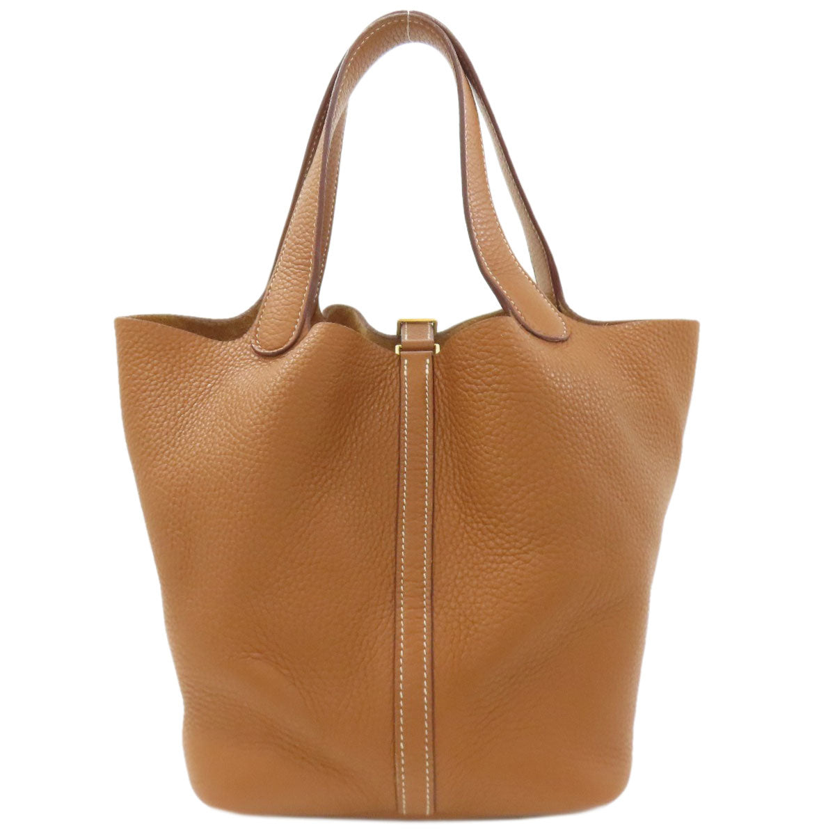 HERMES Picotin Lock MM Gold GoldHardware Handbag Taurillon Clemence Ladies [Used]
