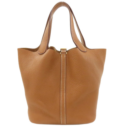 HERMES Picotin Lock MM Gold GoldHardware Handbag Taurillon Clemence Ladies [Used]